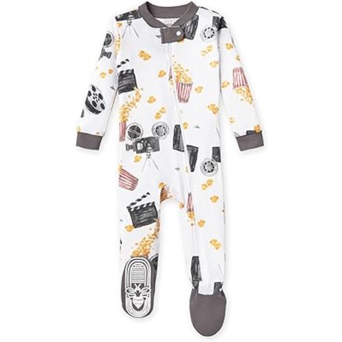 Burt's Bees Baby Baby Boys' Pajamas, Zip-front Non-slip Unisex Footed Sleeper Pjs, Organic Cotton