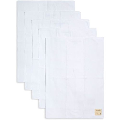 Burt's Bees Baby Burp Cloths, 100% Organic Cotton Extra Absorbent Soft Fabric, Large Drool Cloths 17 x 11.75 in, 5-Pack