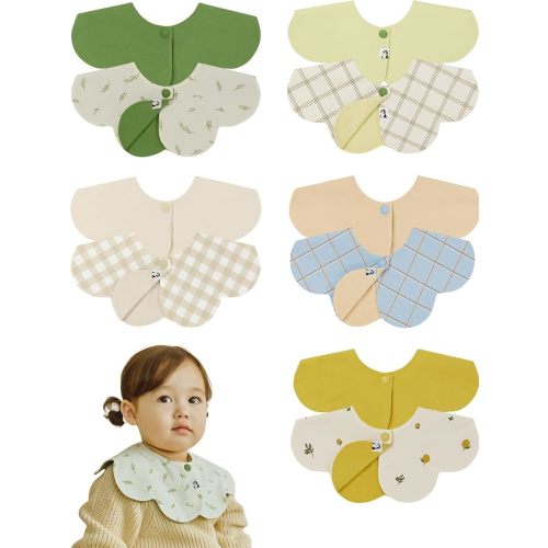 Konny Baby Bibs, 360 ​​° Rotate Super Absorbent Quick-Dry, 3/5/7-Pack, Teething Drooling Boys Girls Baby Essentials
