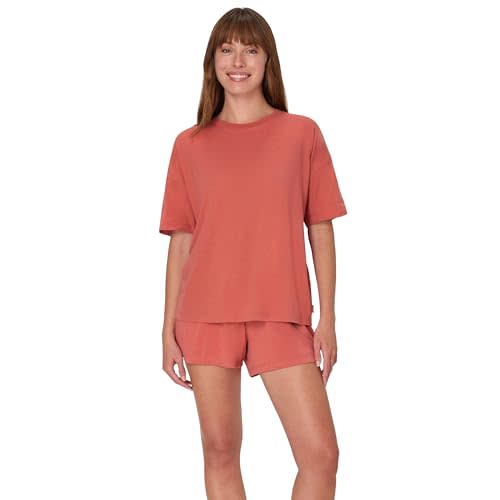 Hanes womens Originals 2 Piece Lounge Set, Comfywear Supersoft Boxy T-shirt & Sleep Shorts Loungewear Set