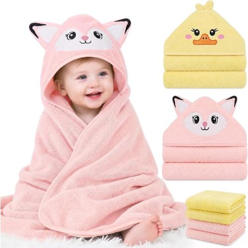 12 PCS Baby Bath Towels Set, Baby Towels for Newborn Bath Essentials Gifts