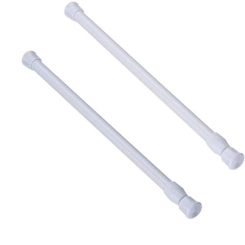RUseeN Tension Rods 28 to 48 Inches 2 Pack Spring Tension Rod Adjustable Extension Spring Loaded Curtain Tensions Rod for Windows, Closet, Kitchen, Bathroom, White