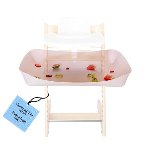CATCHY -Food Catcher-Compatible with Stokke Tripp Trapp High Chair +11 Other High Chairs-Highchair Sold Separately-Baby & Toddler Food & Mess Catcher-Premium Linen Inspired -Under High Chair Accessory