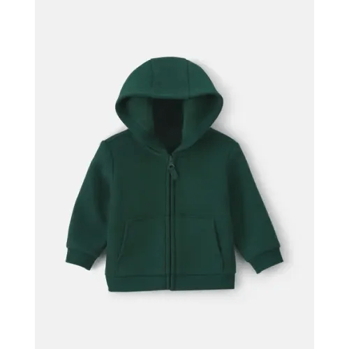 Baby Fleece Zip-Up Hoodie - Dark Green | Carter's