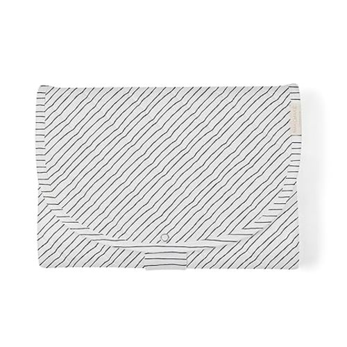 Makemake Organics Organic Portable Changing Pad GOTS Certified Organic Cotton Fill Portable Diaper Changing Mat Diaper Clutch Changing Station Kit Compact Travel Pad (33"x34", Blue Stripes)