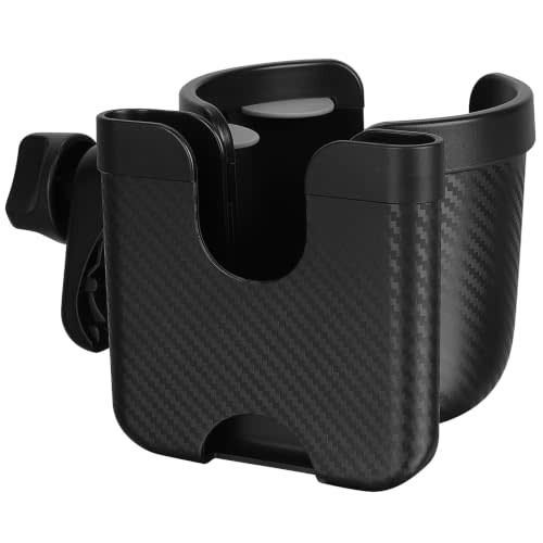 Accmor Stroller Cup Holder with Phone Holder, Bike Cup Holder, Universal Cup Holder for Uppababy Nuna Strollers, 2-in-1 Drinks Holder for Walker, Wheelchair, Scooter