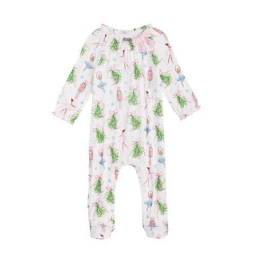 Christmas Tree Bow Baby Sleeper 0–3 Months | Bamboo Knit Style | Mud Pie
