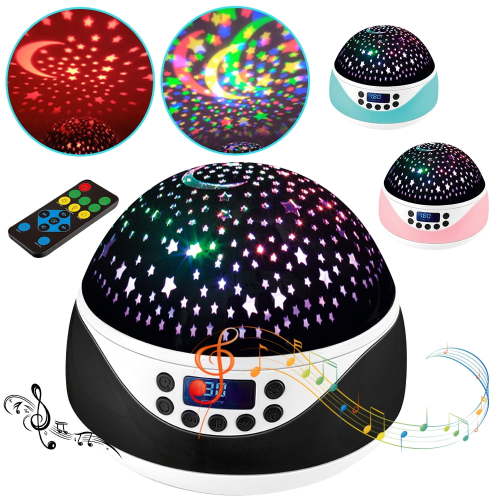 Dsseng Night Light for Kids with Music&Timer Baby Night Light Star Projector White Noise Machine for Baby Sleeping Soother12 Soothing Sounds Remote Control Timer for Nursery Children Girls Boys