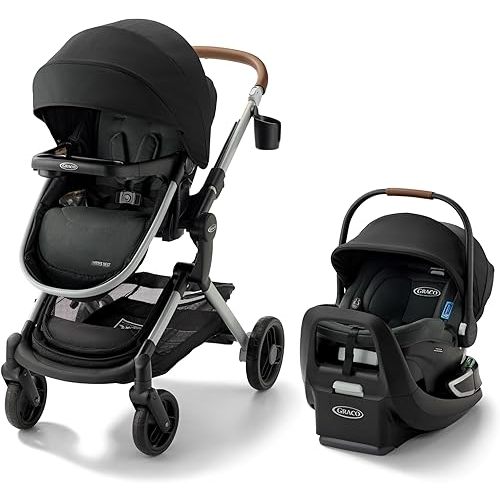 Graco Modes Nest 3-in-1 Travel System with SnugRide Turn & Slide - Carseat Stroller Combo with Rotating Rear-Facing Baby Car Seat, Adjustable Slide2Me Infant Car Seat to Toddler Stroller