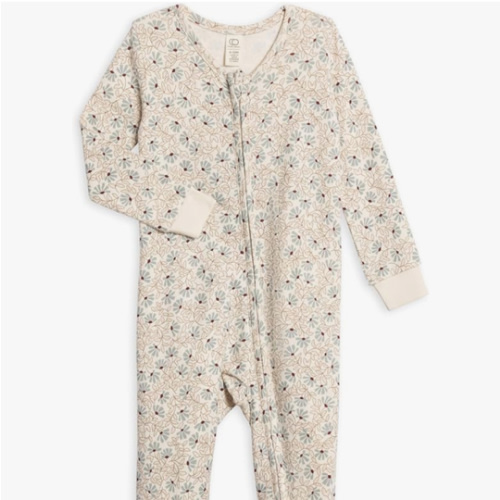 Colored Organics Baby Zip-Up Footed Sleeper with 2-Way Zipper - Newborn Organic Cotton Pajamas