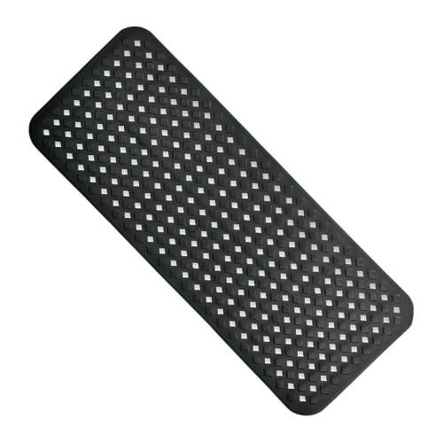 Bathtub Mats for Shower Tub, Extra Long Non-Slip 35x16 inch Bath Mat with Drain Holes and Suction Cups, BathMat for Bathroom with Machine Washable (Black)