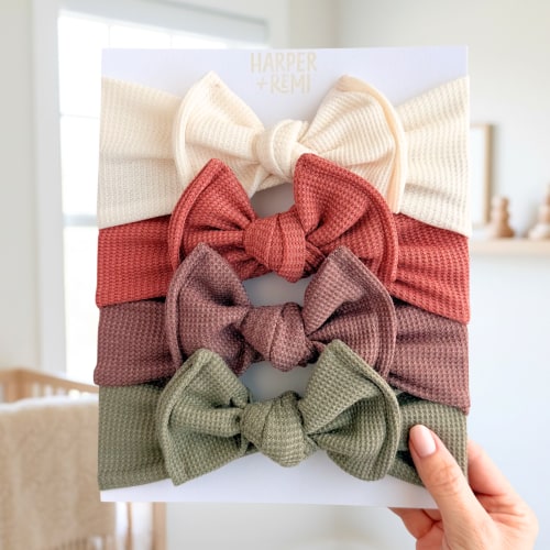 Desert Rose Basics (Neutral + Clay Rose) | Waffle Baby Bow Bundle