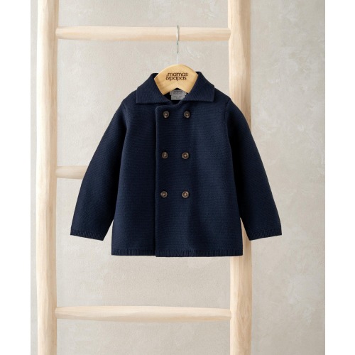 Navy Collar Cardigan