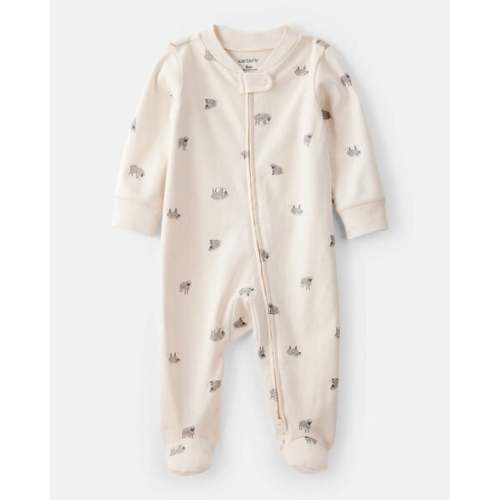 Sheep Print 100% Cotton Long-Sleeve Sleep & Play Pajamas - Ivory | Carter's