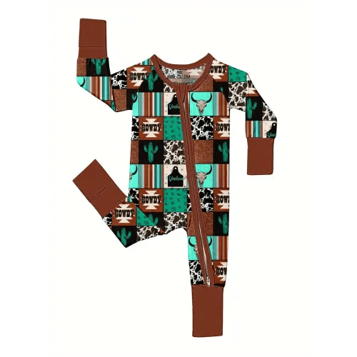 soft bamboo fiber baby bodysuit cowboy western - Temu