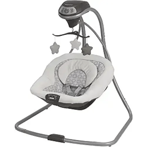 Graco Simple Sway Baby Swing, Side‑to‑Side Sway, Infant Swing with 6 Speeds, Vibration, Abbington