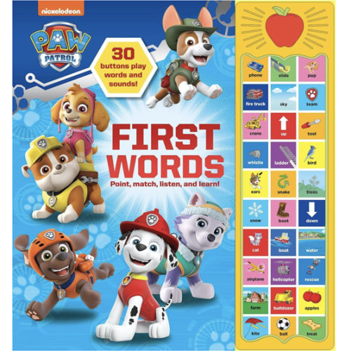 PAW Patrol Chase, Skye, Marshall, and More! First Words 30-Button Sound Book Great for Early Learning PI Kids