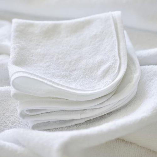 HonestBaby 10-Pack Organic Cotton Baby-Terry Wash Cloths, 10-Pack Bright White, One Size