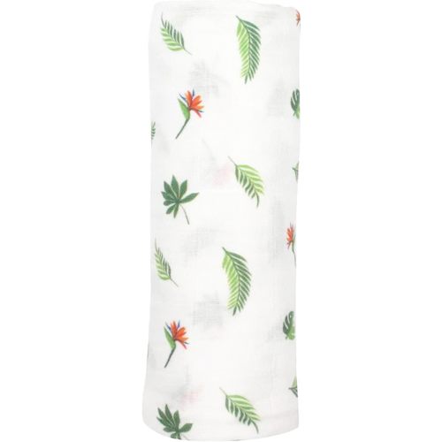 Bamboo Viscose Muslin Baby Swaddle Receiving Blanket, 70% Viscose derived from Bamboo, 30% Spandex, Imported (Bird of Paradise)