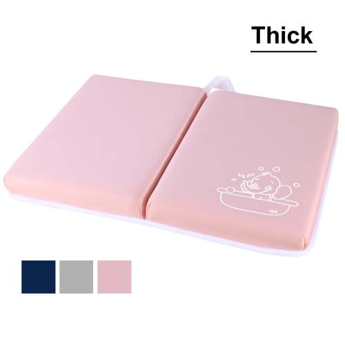 DUNCHATY 1.5in Extra Thick Bath Knee Pad - Non-Slip Foldable Bathtub Kneeling Mat for Baby Bathing, Garden Work & Exercise, Comfortable & Safe, Pink
