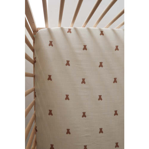 Muslin Crib Sheet | Teddy – forever french baby