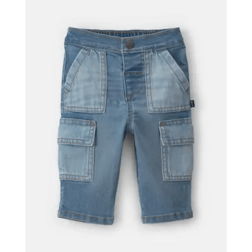 Baby Boy Straight-Leg Cargo Jeans - Medium Wash - OshKosh B'gosh | Carter's