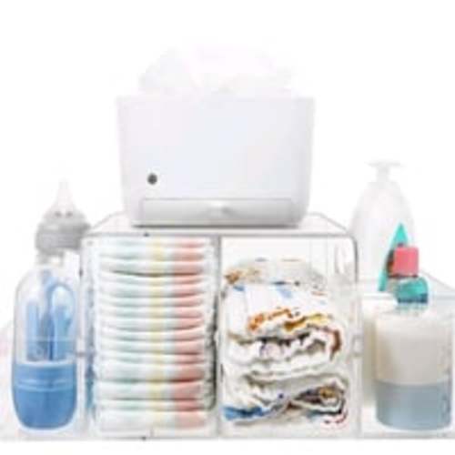 Diaper Caddy Acrylic Baby Changing Table Organizer Dresser Tabletop Organizer