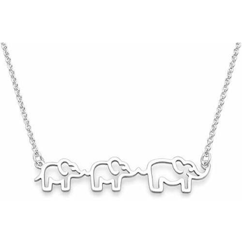 Sterling Silver Mother & Baby Elephant Necklace – Mama and Two Baby Elephants Family Pendant, Motherhood Jewelry Gift for Mom