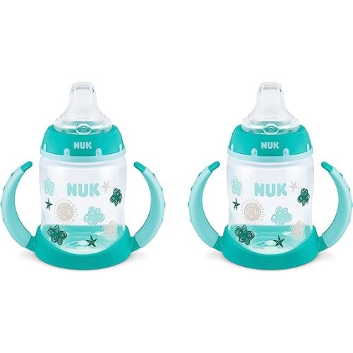 NUK Learner Cup, 5 Oz, 2-Pack, Clouds & Stars – BPA Free, Spill Proof Sippy Cup