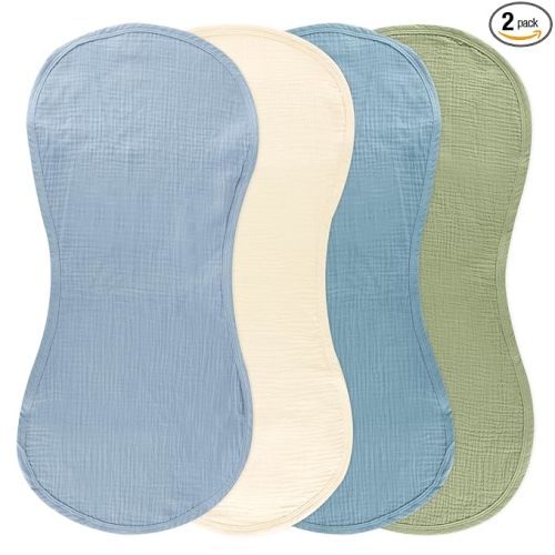 4 Pcs Changing Pad Liners Fits in Peanut Shape Changing Pad Waterproof Diaper Mats Organic Cotton Peanut Mats are Warm on a Baby's Back, Washable Reusable (Blue)