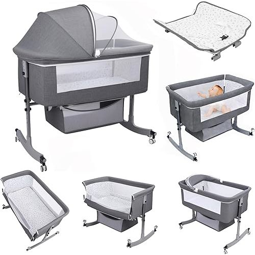 Bedside Bassinet Baby Crib, Baby Bassinets Bedside Sleeper 1 Set