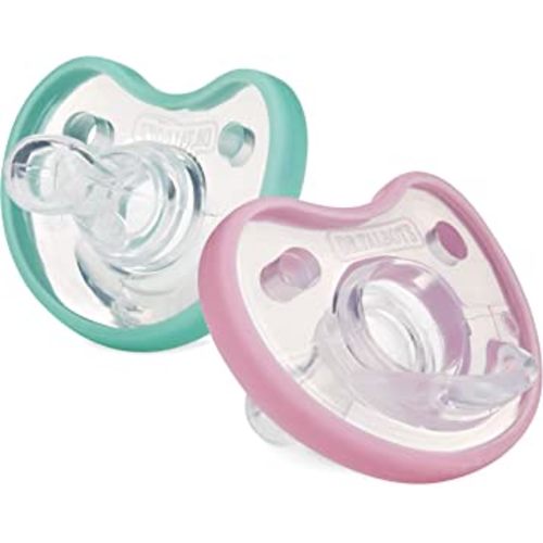 Dr. Talbot's Soft-Flex Orthodontic Pacifiers 6-12 Months, Pink/Aqua, Girl, 2 Count