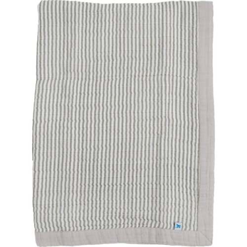 Cotton Muslin Baby Quilt, Grey Stripe - Little Unicorn | Maisonette