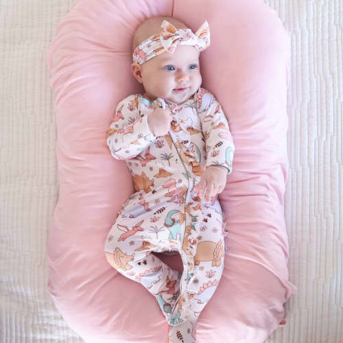 Dolly's Dinos Ruffle Zipper Footie