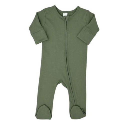 MONAG Infant Organic Cotton Romper with footies Cactus Green Newborn
