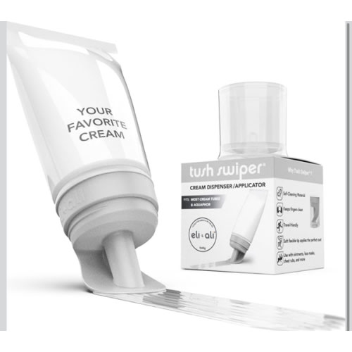 Eli & Ali Tush Swiper - Diaper Rash Cream & Butt Paste Applicator - Universal Fit for Most Diaper Creams | Mess-Free & Hygienic Alternative to Cream Spatula - Carry Less Baby Gear - Grey, 1 Pack