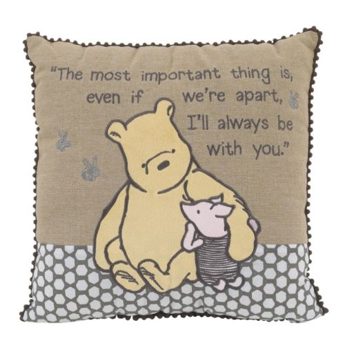 NoJo Disney Classic Pooh - A Day with Pooh - Decorative Pillow with Applique & Embroidery
