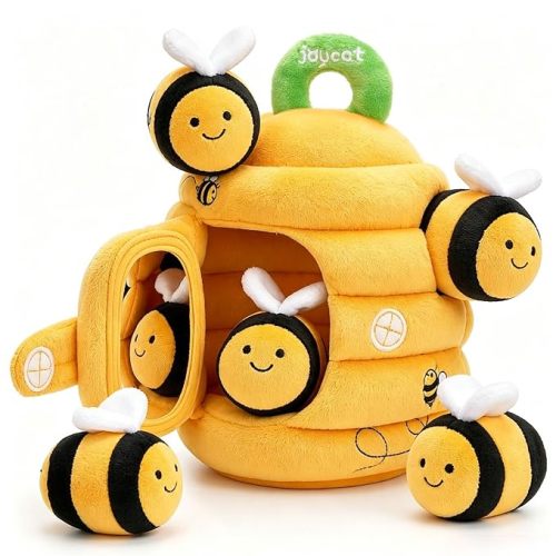 JoyCat Sensory Beehive Toy with 5 Bees for Babies 6-12 Months, Shower Gift