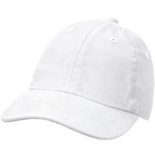 City Threads 100% Cotton Twill UPF 50+ Baseball Hat for Boys and Girls | White w/ Matching Stitch - S (0-6M)