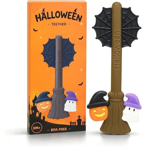 Halloween Baby Teething Toy Pumpkin Ghost Teether for 3-12 Months Infant