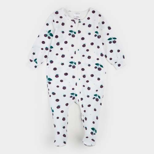 Blackberry Print on Off-White LunaKnit Sleeper