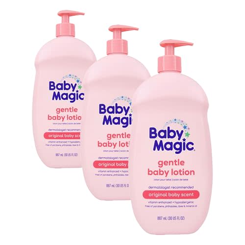 Baby Magic Baby Lotion With Original Baby Scent, Camellia Oil & Marshmallow Root, 30 Oz (Pack of 3)