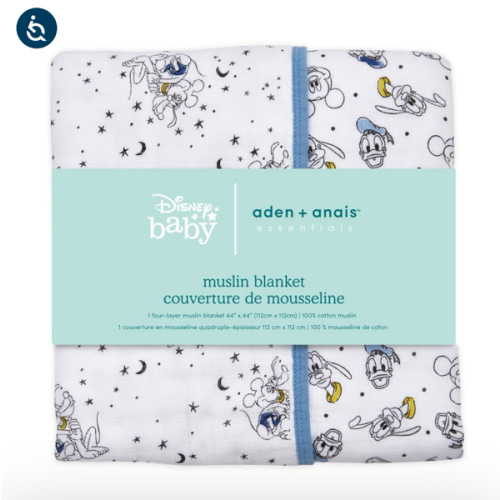 Mickey Stargazer Muslin Blanket | aden + anais