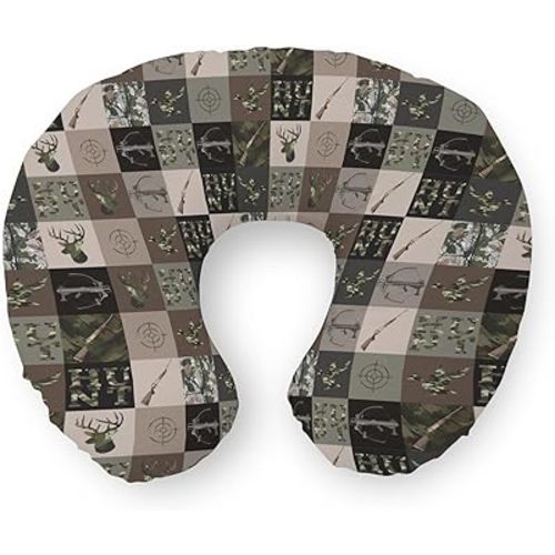 Hunting Patchwork Nursing Pillow Covers Camouflage Deer Duck Hunt Soft Stretchy Nursing Cover for Breastfeeding Pillows Boy Men Hunting Lovers Gift Pillow Slipcover for Baby Boys Newborn Nursery