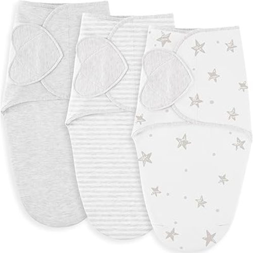 Susurration Swaddles for Newborns, 100% Cotton Baby Swaddle Sleep Sack, with Adjustable Velcro, Breathable and Durable Unisex Swaddle Sleep Sack, 3 Pack