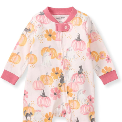 Burt's Bees Baby Girls' Organic Cotton Sleep and Play Footed Pajamas