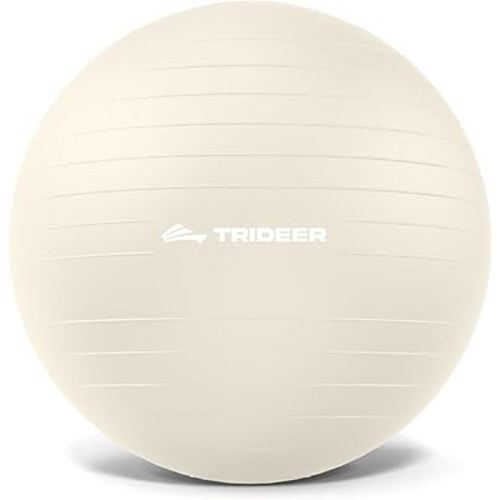 Trideer Exercise Ball for Yoga, Pilates & Fitness – Stability Ball Equipment for Home Gym & Office Chair, Core & Balance Training Accessories, Physical Therapy Equipment, Quick Pump Included, 5 Sizes