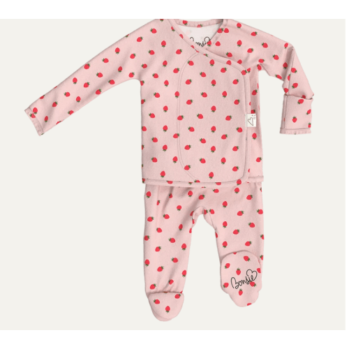Footie - Strawberries – Bonsie Skin to Skin Babywear