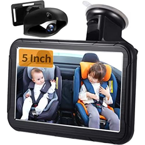 Baby Car Camera HD 5 Inch Monitor Kit Seat Rear Facing View Infant Mirror Safety System Clear Night Vision