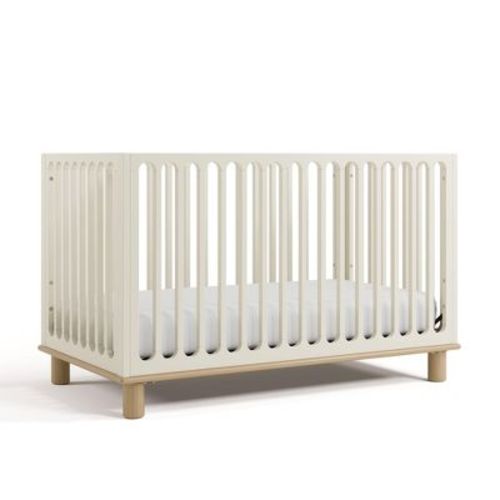 Storkcraft Sicily Deluxe 3-in-1 Convertible Crib with Toddler Guardrail Frosted Oat/Driftwood